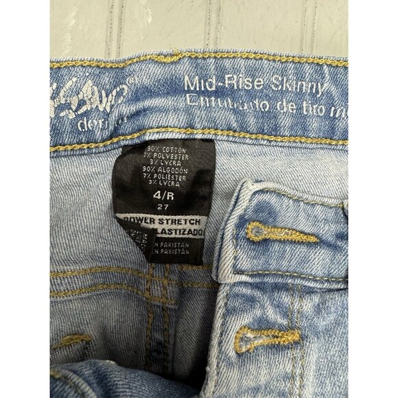 Mossimo Size 4 27 Womens Jeans Power Stretch Mid Rise Skinny Button Fly … - Picture 2 of 4